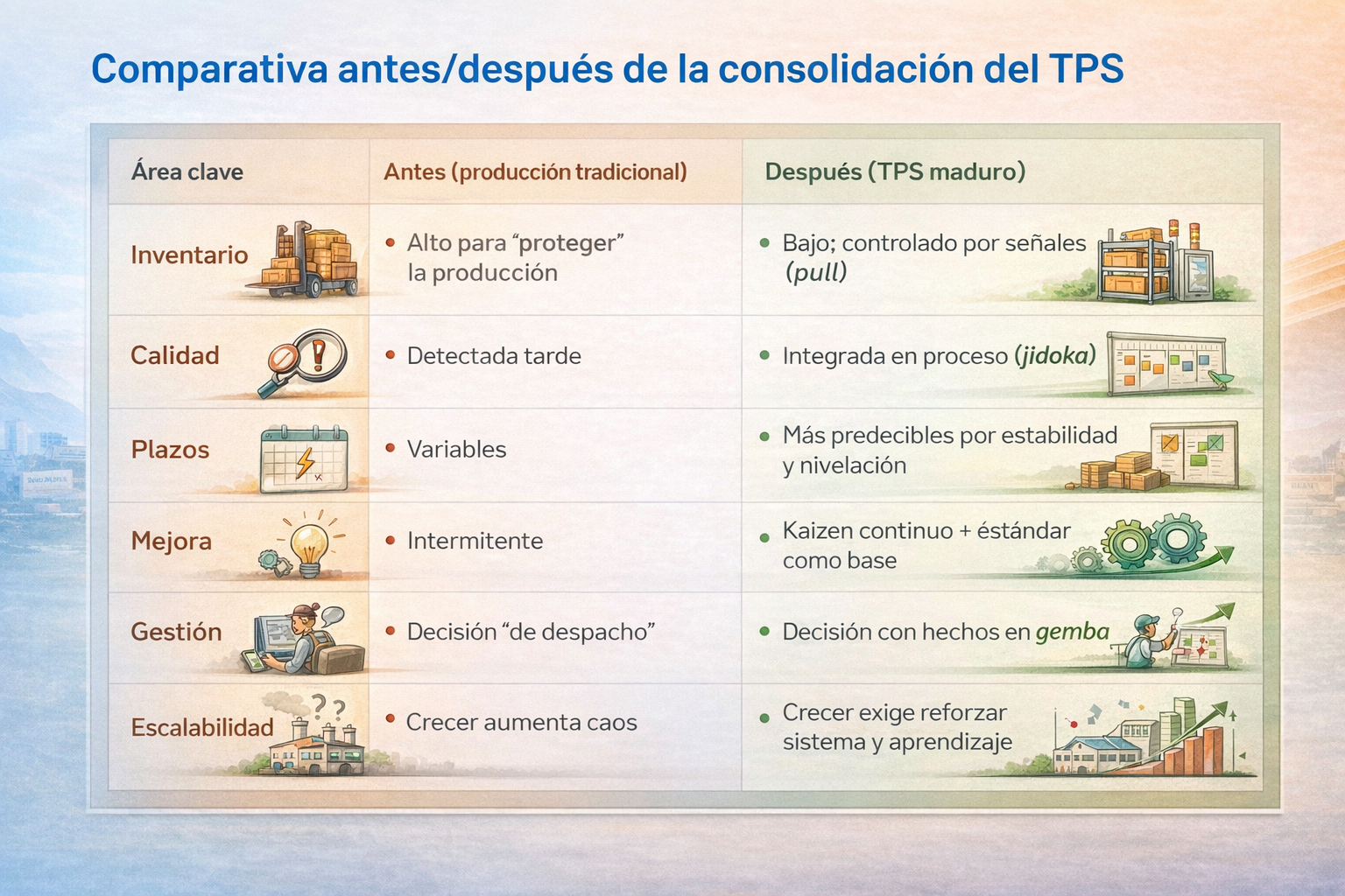 Curva de valor de Toyota frente a la competencia