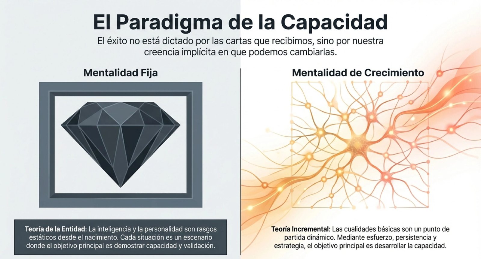Mentalidad fija vs mentalidad de crecimiento según Dweck